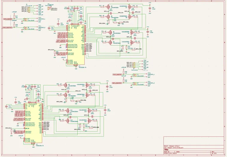 Schematic — Dual stepper power stage